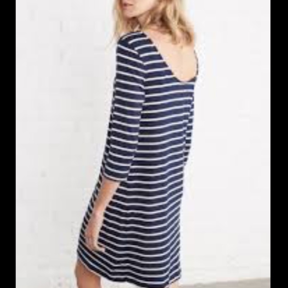 Amour Vert Navy and White Striped Dress